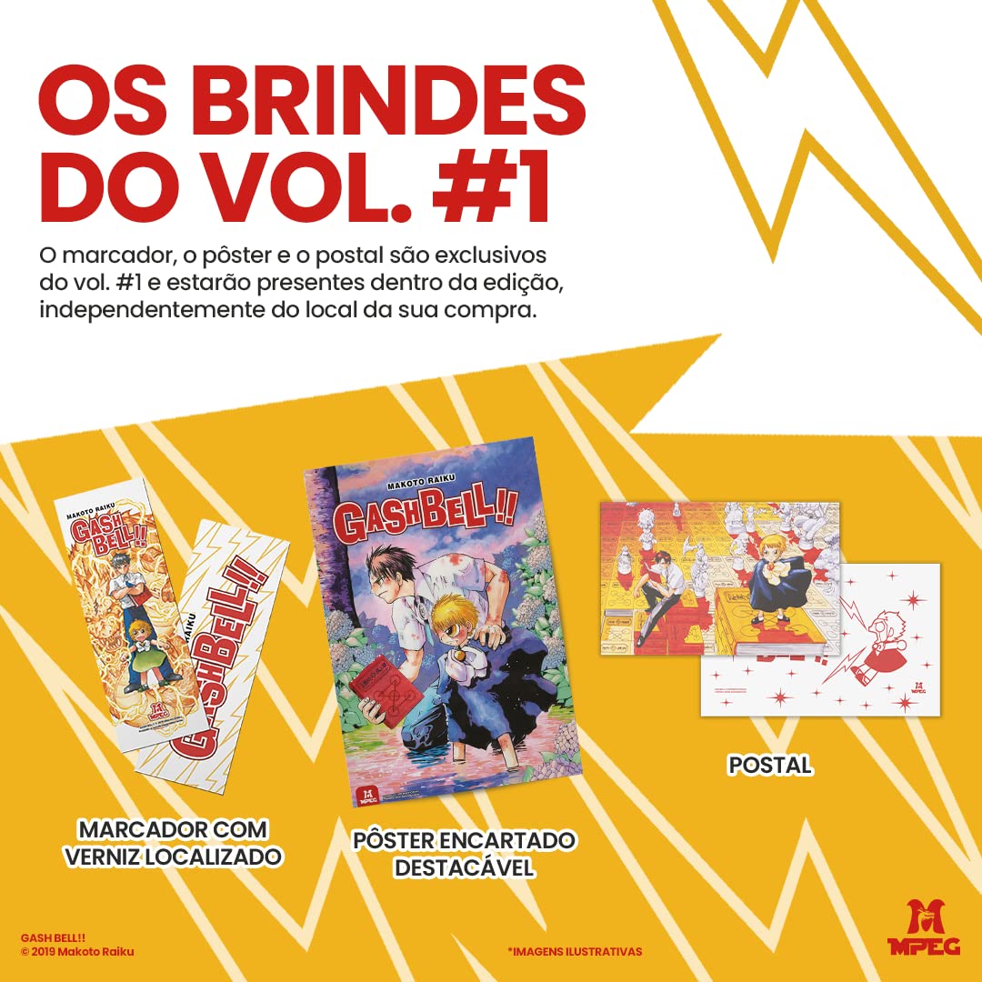 The cover for vol 1. of the brazilian release of the Gash Bell