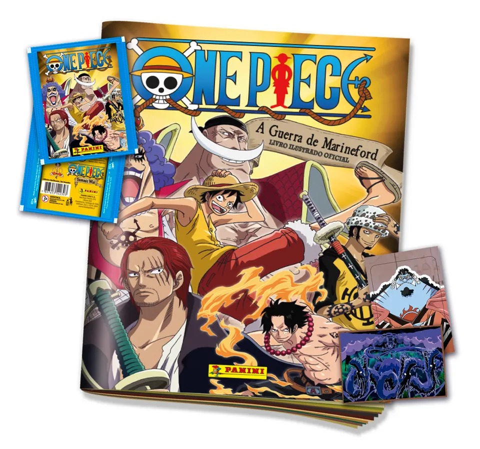Kit Álbum Oficial One Piece + 6 envelopes de Figurinhas (30 cromos ...